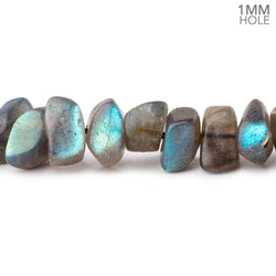 13x9mm Matte Labradorite plain nugget beads 16 inch 58 pieces 1mm Large Hole (ONLINE ORDER ONLY)