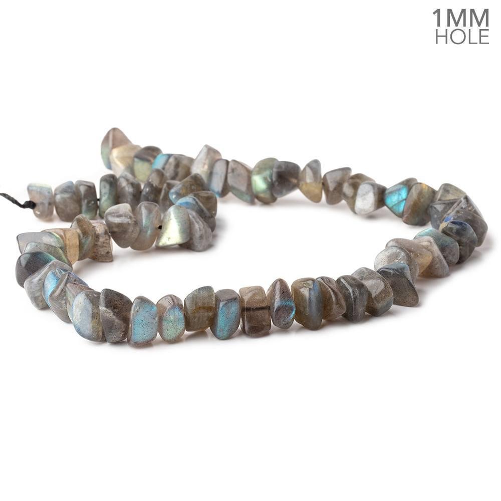 13x9mm Matte Labradorite plain nugget beads 16 inch 58 pieces 1mm Large Hole (ONLINE ORDER ONLY)