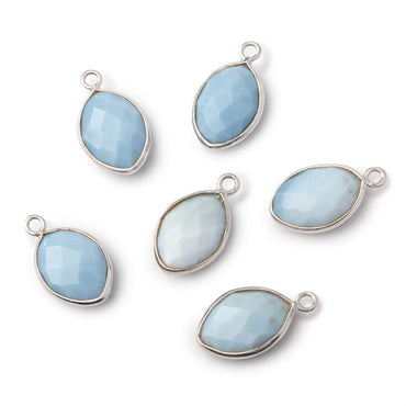 13x9mm Sterling Silver Bezel Owyhee Denim Opal Faceted Marquise 1 Pendant (ONLINE ORDER ONLY)