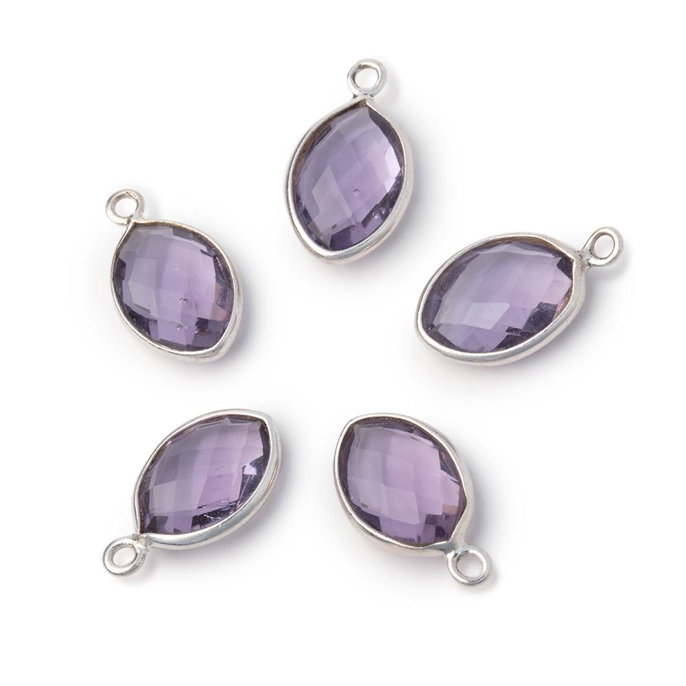 13x9mm Sterling Silver Bezel Pink Amethyst Faceted Marquise 1 Pendant (ONLINE ORDER ONLY)