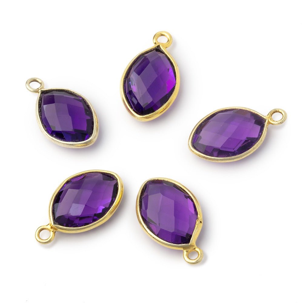 13x9mm Vermeil Bezel Amethyst Faceted Marquise 1 Pendant (ONLINE ORDER ONLY)