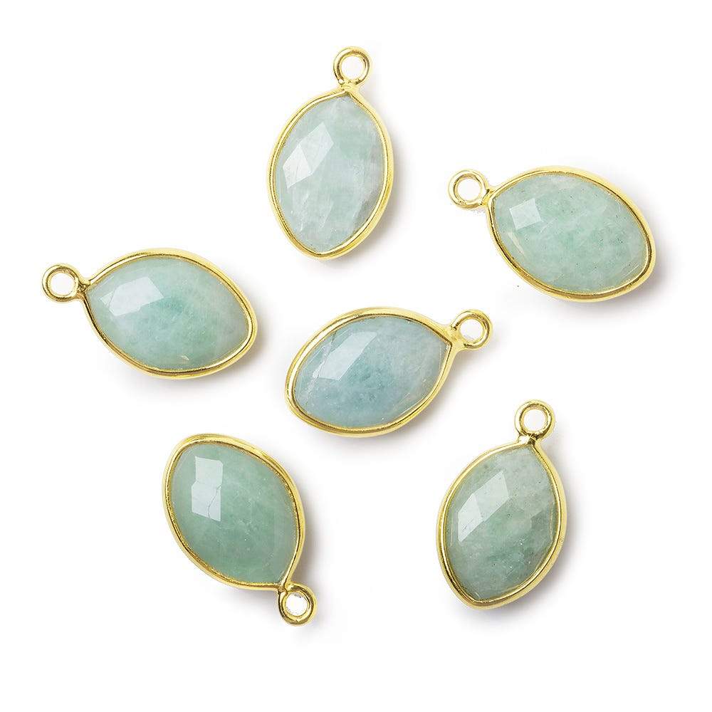 13x9mm Vermeil Bezel Aquamarine Marquise Pendant 1 piece (ONLINE ORDER ONLY)