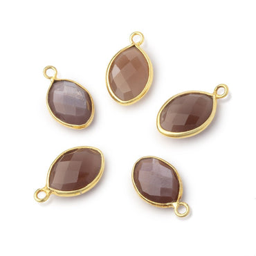 13x9mm Vermeil Bezel Chocolate Moonstone Faceted Marquise 1 Pendant (ONLINE ORDER ONLY)