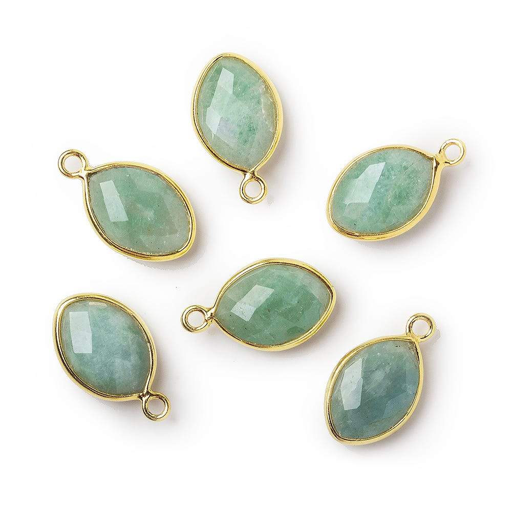 13x9mm Vermeil Bezel Dark Aquamarine Marquise Pendant 1 piece (ONLINE ORDER ONLY)