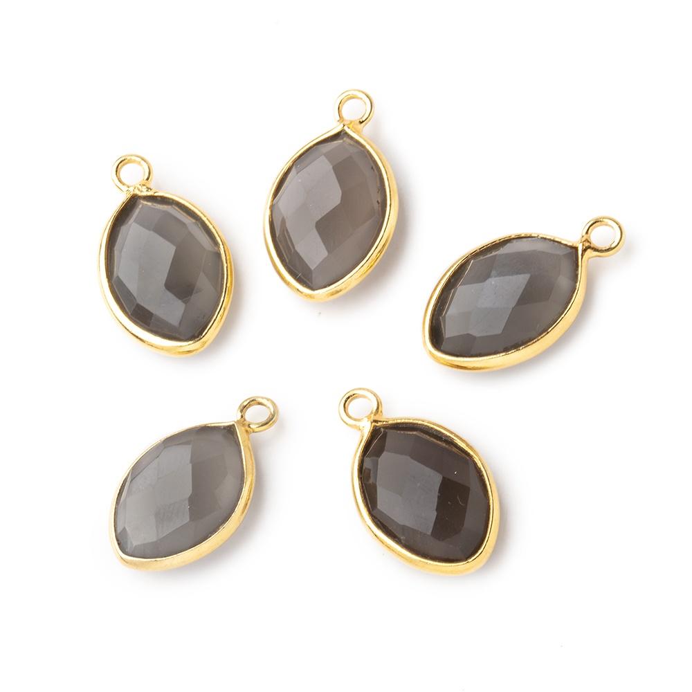 13x9mm Vermeil Bezel Grey Moonstone Marquise Pendant 1 piece (ONLINE ORDER ONLY)