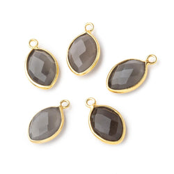 13x9mm Vermeil Bezel Grey Moonstone Marquise Pendant 1 piece (ONLINE ORDER ONLY)