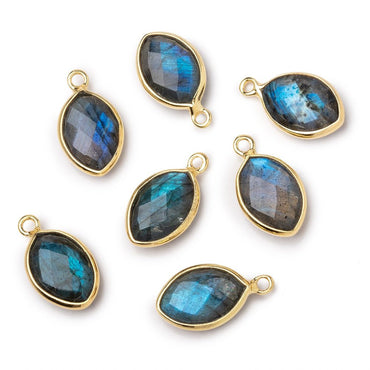 13x9mm Vermeil Bezel Labradorite Marquise Pendant 1 piece (ONLINE ORDER ONLY)