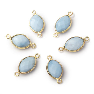 13x9mm Vermeil Bezel Owyhee Denim Opal Faceted Marquise 1 Connector (ONLINE ORDER ONLY)