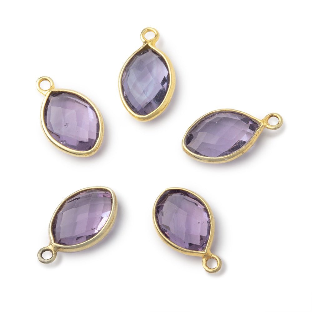 13x9mm Vermeil Bezel Pink Amethyst Faceted Marquise 1 Pendant (ONLINE ORDER ONLY)