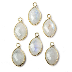 13x9mm Vermeil Bezel Rainbow Moonstone faceted marquise Petite Pendant 1 piece (ONLINE ORDER ONLY)