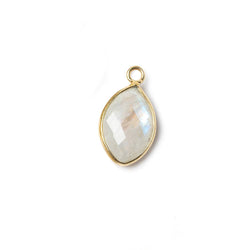 13x9mm Vermeil Bezel Rainbow Moonstone faceted marquise Petite Pendant 1 piece (ONLINE ORDER ONLY)