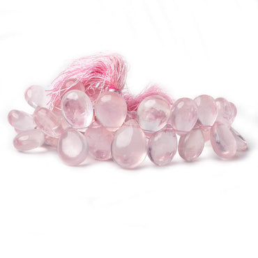 11x8x7-16x12x7mm Rose Quartz plain pear beads 8 inch 34 piece (ONLINE ORDER ONLY)