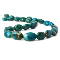 13xx10-24x16mm Blue Peruvian Opal plain oval nugget beads 20 inch 29 pieces AA (ONLINE ORDER ONLY)