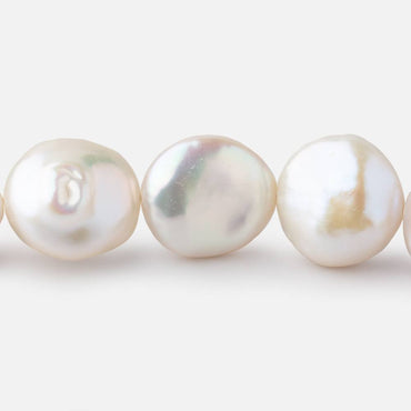 14-15mm Creamy White Coin Freshwater Pearls 16 inch 27 pieces (ONLINE ORDER ONLY)
