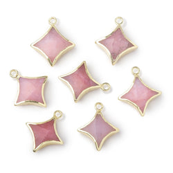 14-15mm Gold Leafed Pink Peruvian Opal 4 Point Star Focal Pendant 1 piece (ONLINE ORDER ONLY)