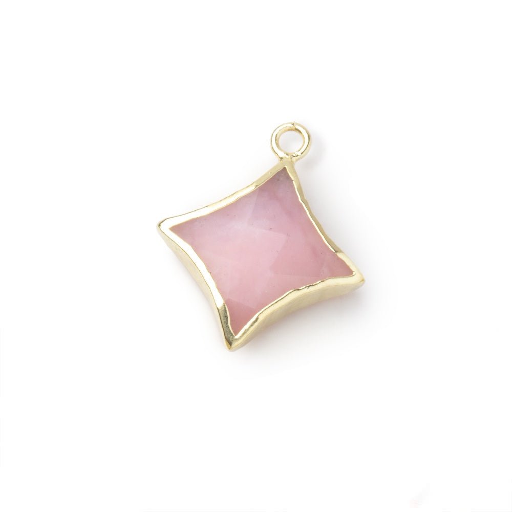 14-15mm Gold Leafed Pink Peruvian Opal 4 Point Star Focal Pendant 1 piece (ONLINE ORDER ONLY)