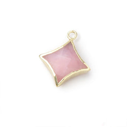 14-15mm Gold Leafed Pink Peruvian Opal 4 Point Star Focal Pendant 1 piece (ONLINE ORDER ONLY)