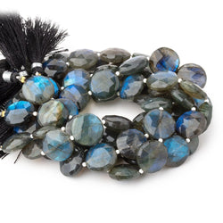 14-15mm Labradorite Faceted Coin Beads 7.5 inch 13 pieces (ONLINE ORDER ONLY)