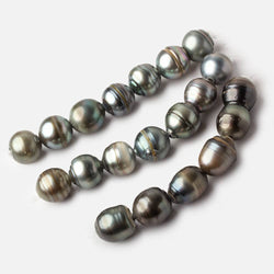 14-15mm Ringed Tahitian Saltwater 2mm Large Hole Pearls 3.5 inches 6 pieces (ONLINE ORDER ONLY)