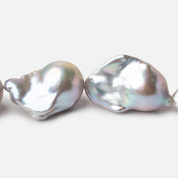 14-15mm Silver Ultra Baroque Freshwater Pearls 15.5 inch 15 pcs .8mm drill hole AAA (ONLINE ORDER ONLY)