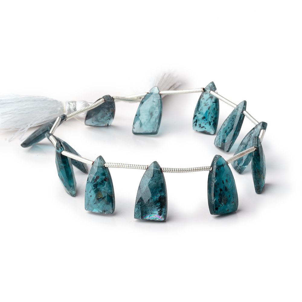 14-15mm Teal Moss Kyanite Faceted Triangle Beads 7 inch 12 pieces (ONLINE ORDER ONLY)
