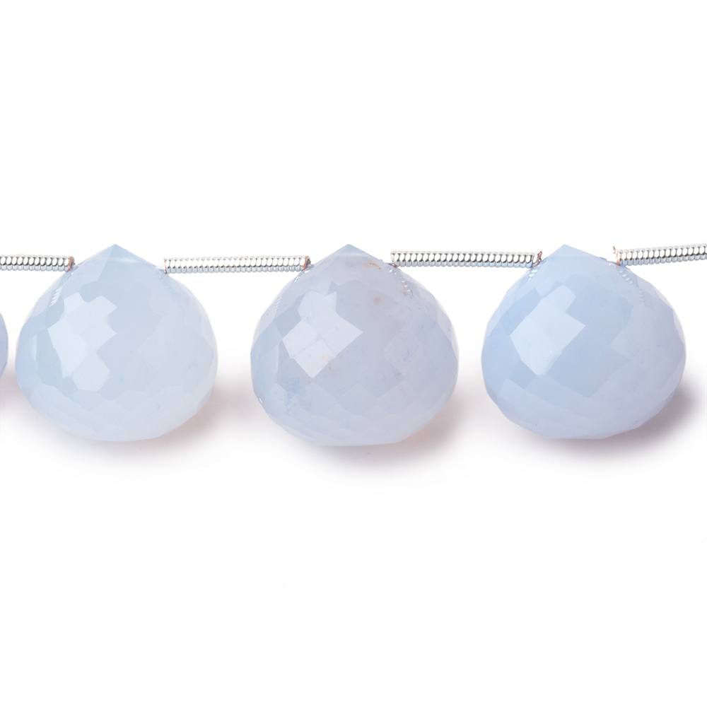 14-15mm Turkish Chalcedony Faceted Candy Kiss Beads 7 inch 11 pieces (ONLINE ORDER ONLY)