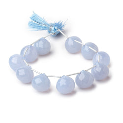 14-15mm Turkish Chalcedony Faceted Candy Kiss Beads 7 inch 11 pieces (ONLINE ORDER ONLY)