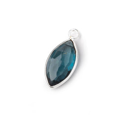 14-16mm .925 Silver Bezel London Blue Topaz Faceted Marquise Pendant 1 piece AAA (ONLINE ORDER ONLY)