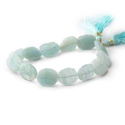 14-16mm Aquamarine Straight Drill Slice Beads 8 inch 13 pieces (ONLINE ORDER ONLY)