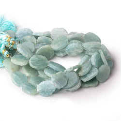 14-16mm Aquamarine Straight Drill Slice Beads 8 inch 13 pieces (ONLINE ORDER ONLY)