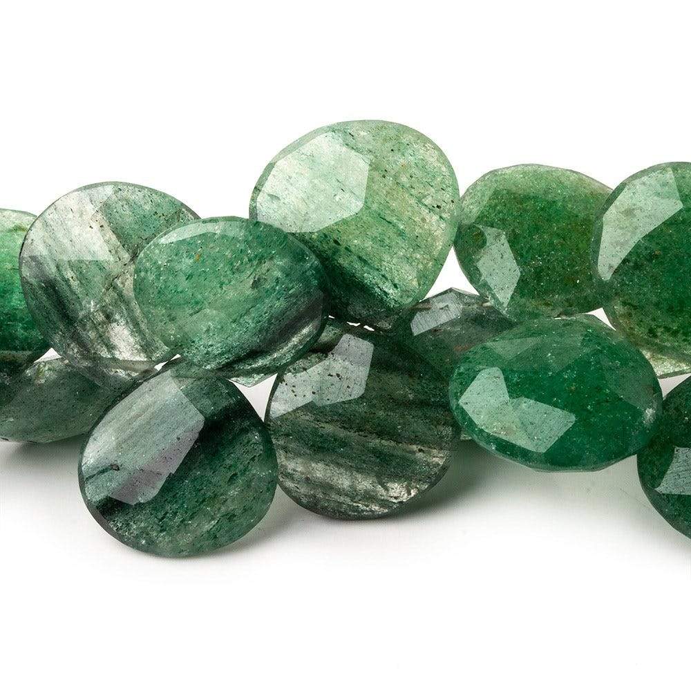 14-16mm Green Aventurine Faceted Heart Beads 5 inch 21 pieces (ONLINE ORDER ONLY)