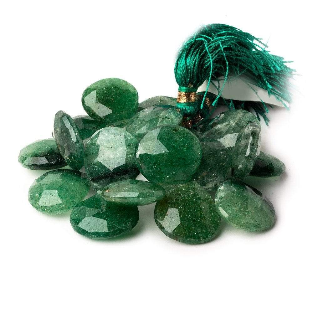 14-16mm Green Aventurine Faceted Heart Beads 5 inch 21 pieces (ONLINE ORDER ONLY)