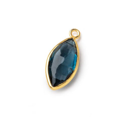14-16mm Vermeil Bezel London Blue Topaz Faceted Marquise Pendant 1 piece AAA (ONLINE ORDER ONLY)