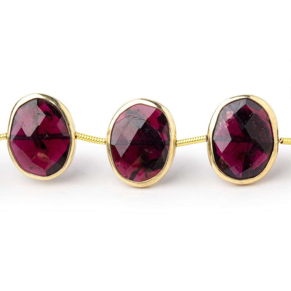 14-16mm Vermeil Bezel Rhodolite Garnet Faceted Nuggets 8 inch 12 Beads (ONLINE ORDER ONLY)