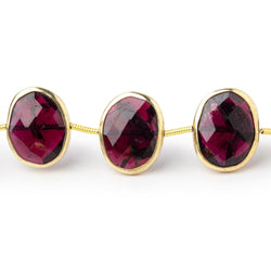 14-16mm Vermeil Bezel Rhodolite Garnet Faceted Nuggets 8 inch 12 Beads (ONLINE ORDER ONLY)