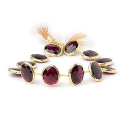 14-16mm Vermeil Bezel Rhodolite Garnet Faceted Nuggets 8 inch 12 Beads (ONLINE ORDER ONLY)