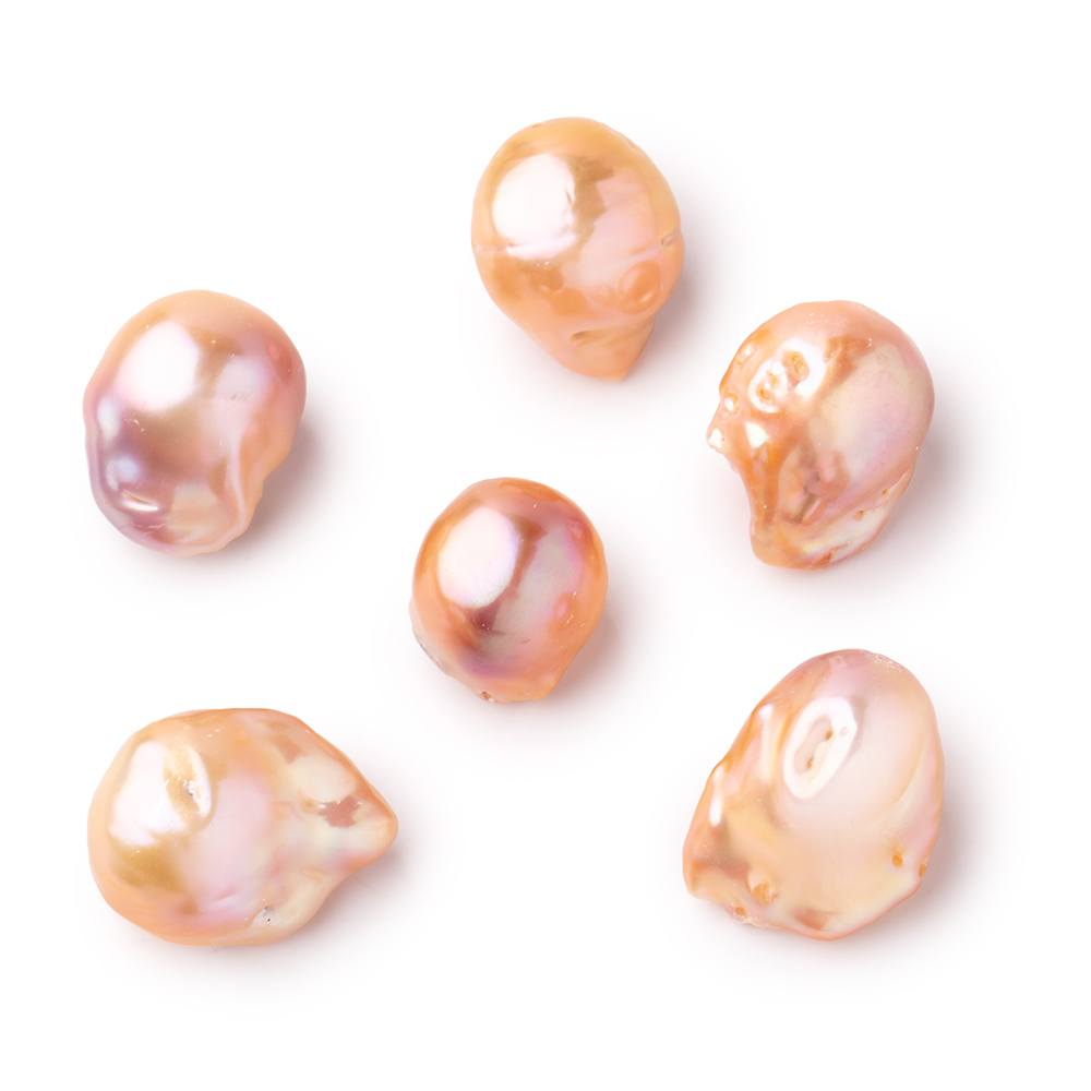14-18mm Peach Ultra Baroque Focal Beads 1 piece AA (ONLINE ORDER ONLY)