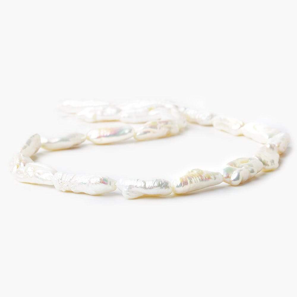 14-20mm Off White Biwa Straight Drill Freshwater Pearls 15 inch 22 pieces (ONLINE ORDER ONLY)