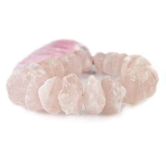 14 - 22mm Rose Quartz Hammer Faceted Disc Beads 8 inch 21 pieces (ONLINE ORDER ONLY)