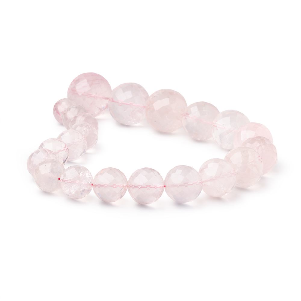 14-24mm Rose Quartz faceted rounds 14.5 inches 21 Beads AA Grade (ONLINE ORDER ONLY)