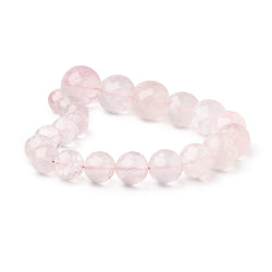 14-24mm Rose Quartz faceted rounds 14.5 inches 21 Beads AA Grade (ONLINE ORDER ONLY)