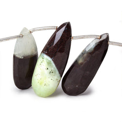 14-32mm Prehnite And Iron Ore Matrix Faceted Pears 8.5 inch 14 pieces (ONLINE ORDER ONLY)