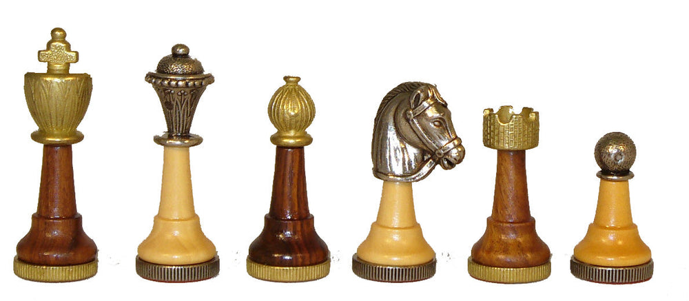 Chess Pieces - Small Staunton Wood and Metal Chess Pieces (ONLINE ORDER ONLY)