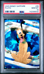 Graded 2025 Topps Chrome Disney Sapphire Pluto #95 Trading Card PSA 10 Gem Mint
