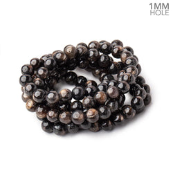 6.5mm Dark Chocolate Sapphire plain rounds 16 inch 65 beads 1mm Large Hole (ONLINE ORDER ONLY)