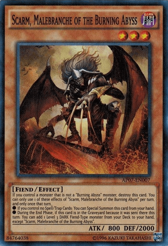 Scarm, Malebranche of the Burning Abyss [AP07-EN007] Super Rare (ONLINE ORDER ONLY)