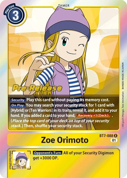 Zoe Orimoto [BT7-088] [Next Adventure Pre-Release Cards] (ONLINE ORDER ONLY)