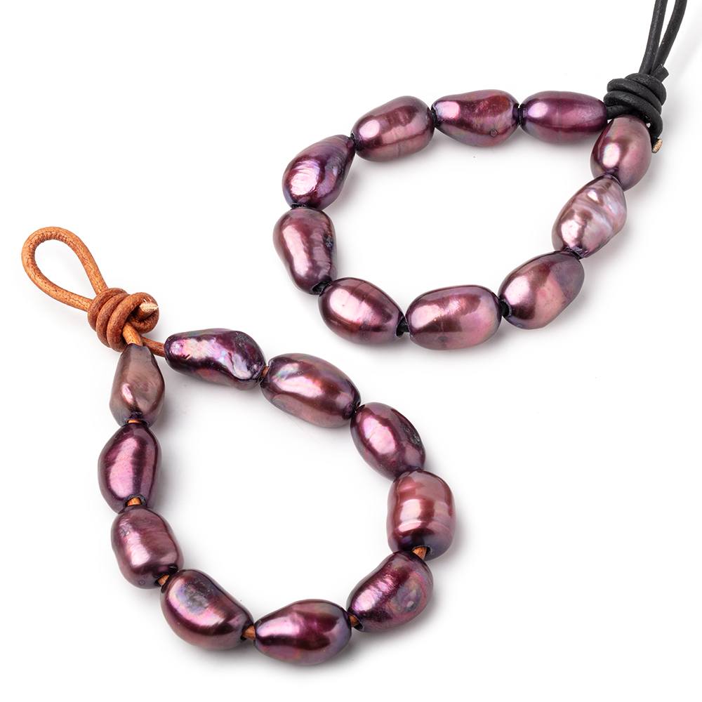 14.5-15.5mm Merlot Large Hole Baroque Pearls Set of 10 (ONLINE ORDER ONLY)