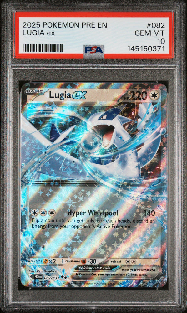 Graded 2025 Pokemon PRE EN Lugia ex #082 Prismatic Evolutions Trading Card Game PSA 10 Gem Mint (ONLINE ORDER ONLY)
