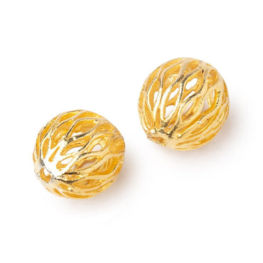 14.5mm 22kt Gold Plated Copper Open Mesh Round Beads Set of 2 pieces (ONLINE ORDER ONLY)